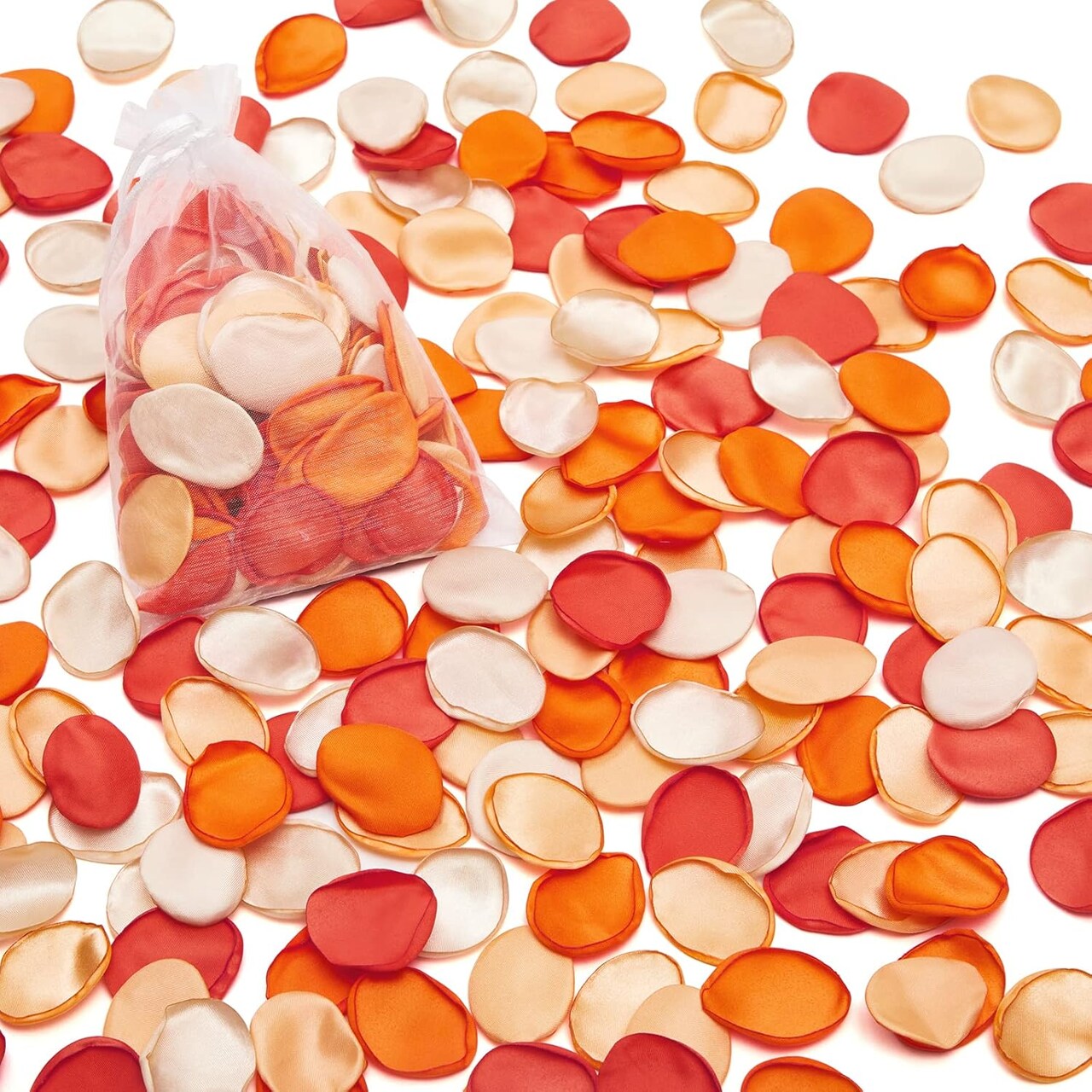 300Pcs Silk Rose Petals Flower Petals for Weddings Proposal Orange Petals Artificial Flower Petals